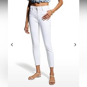 PAIGE Hoxton Ankle White Raw Cut Jeans White 26